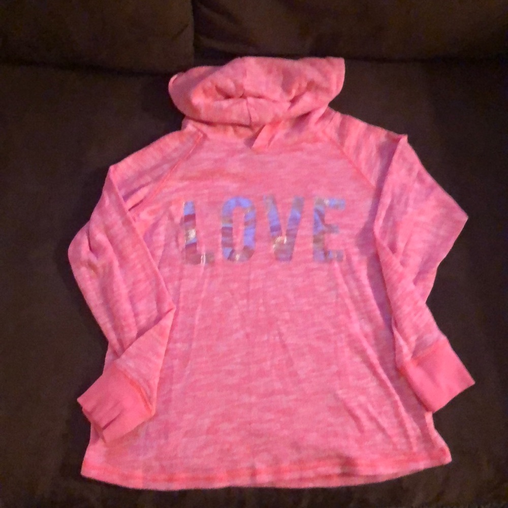 Girls pink/silver Xersion Love long sleeves top